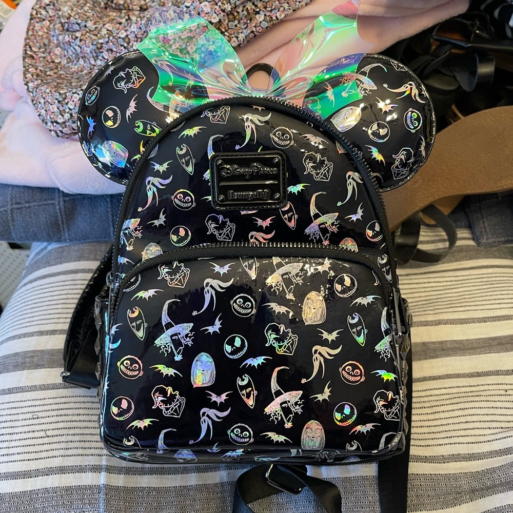 DISNEY LOUNGEFLY BACKPACK AND EARS NIGHTMARE BEFORE CHRISTMAS
